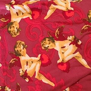 One Size OS Leggings Red Hearts Angels All-over Print Valentines